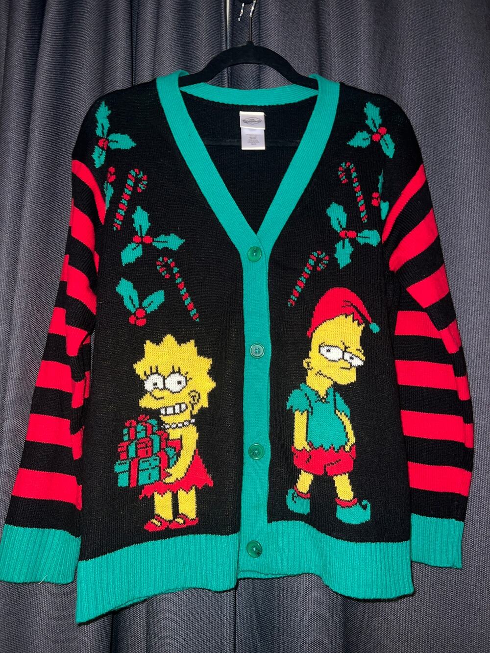 Ugly Christmas Sweater Xmas Cardigan Size Small Simpsons